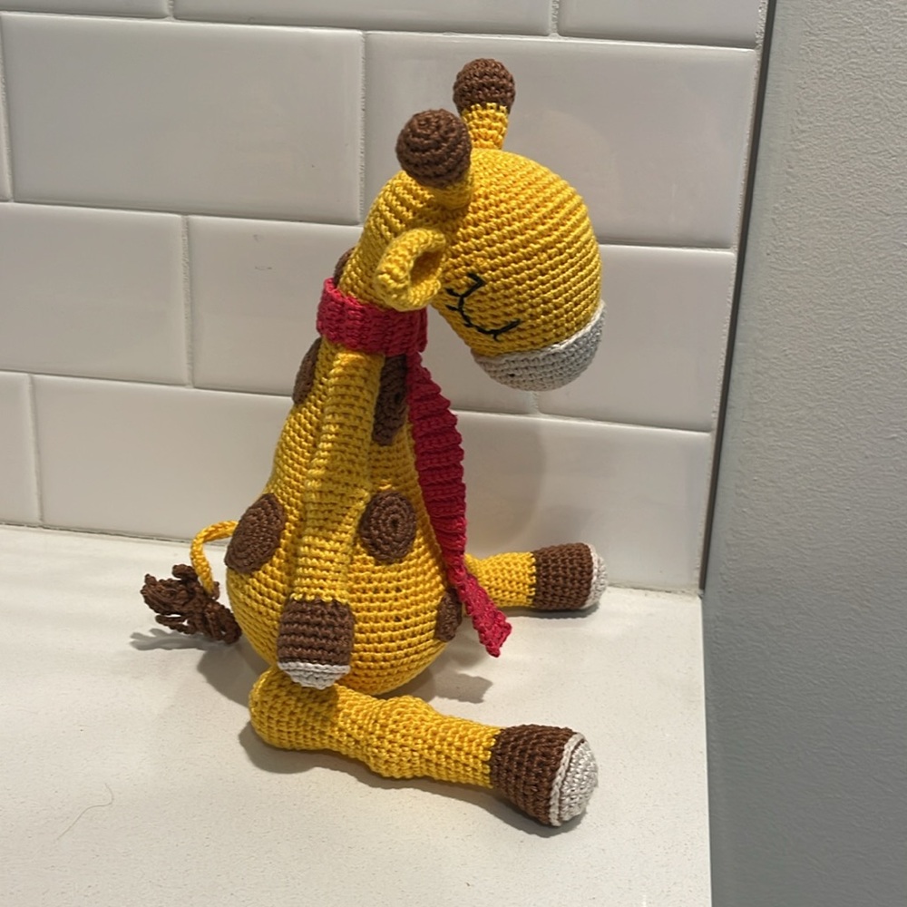 Handcrafted Sleepy Giraffe Amigurumi Crochet Stuffed Animal Toy Doll Figure 🦒 - Picture 1 of 13